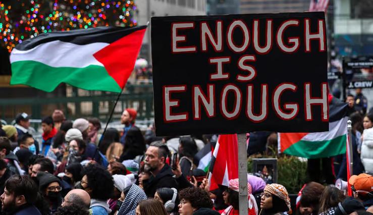 تظاهرة مؤيدة للفلسطينيين في نيويورك (عن "يديعوت أحرونوت")