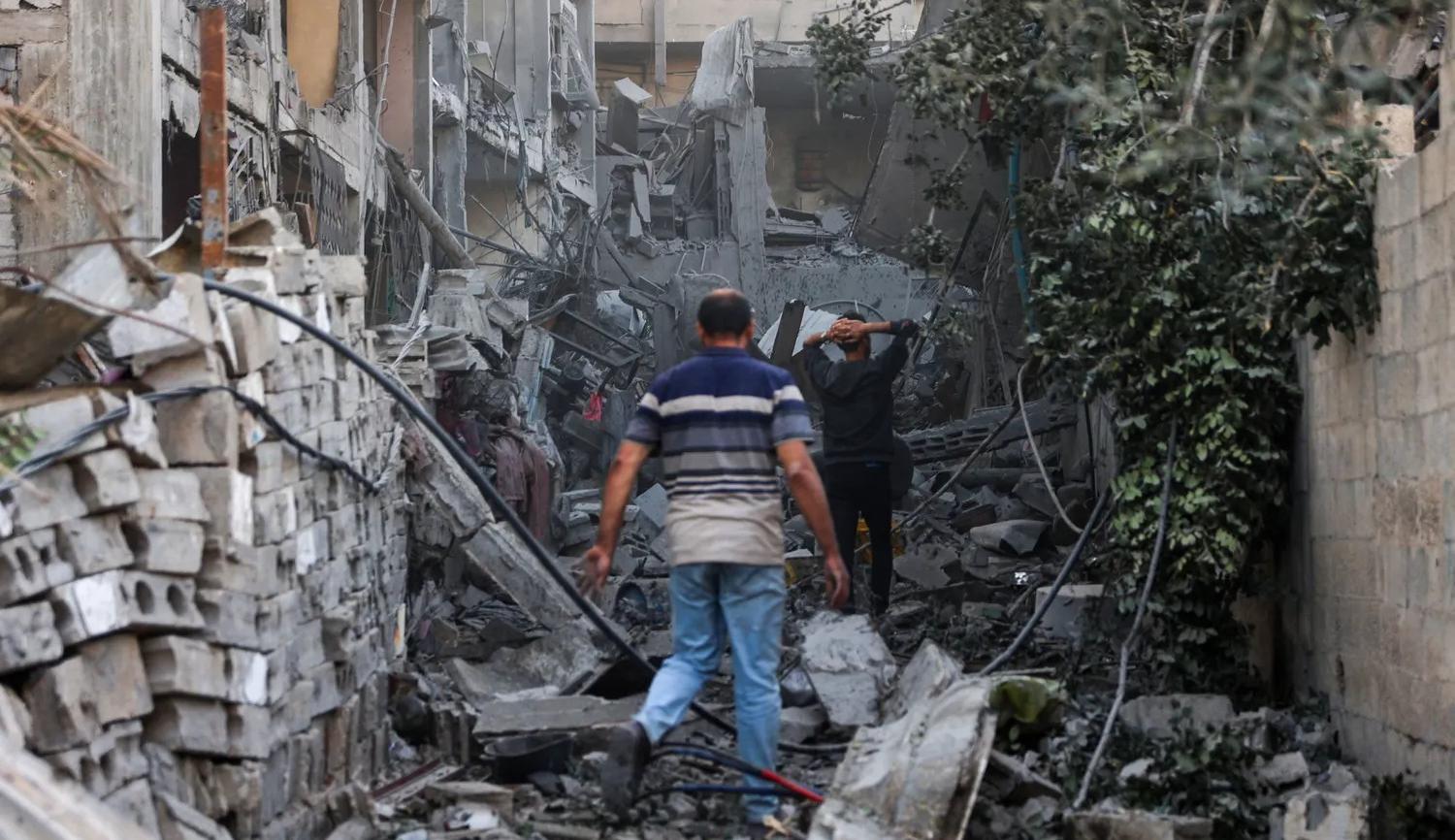 الدمار الذي خلفه القصف الإسرائيلي في نهاية الأسبوع في غزة  (نقلاً عن "هآرتس")